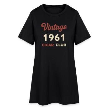 Vintage 1961 Cigar Club Rétro Naissance Année Cadeau - Robe T-shirt Femme - noir - Devant