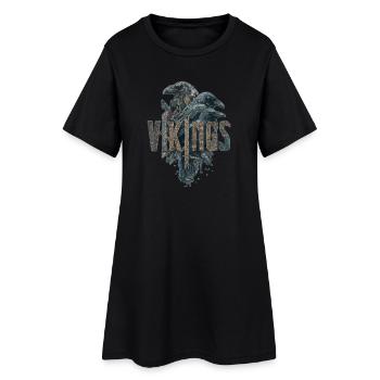 Odin-Corbeau-Viking-Épée-Nordique - Robe T-shirt Femme - noir - Devant