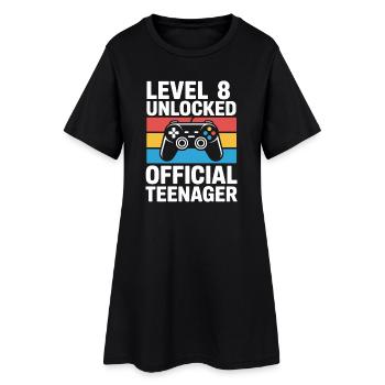 Anniversaire de joueur débloqué niveau 8 - Robe T-shirt Femme - noir - Devant