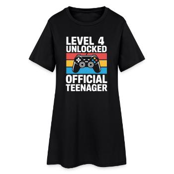 Anniversaire de joueur de niveau 4 débloqué - Robe T-shirt Femme - noir - Devant
