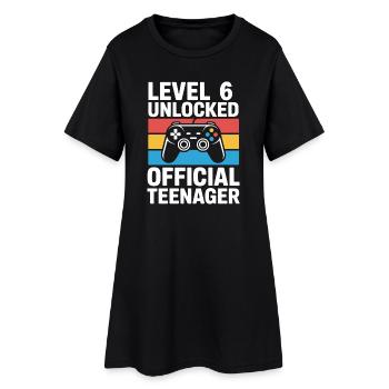 Anniversaire débloqué niveau 6 Anniversaire du joueur - Robe T-shirt Femme - noir - Devant