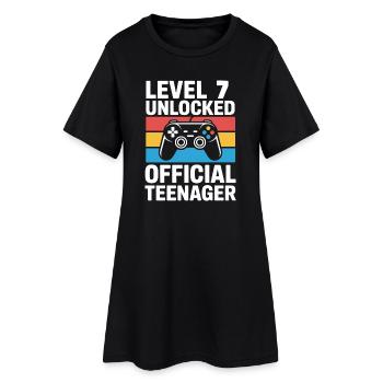 Anniversaire de joueur débloqué niveau 7 - Robe T-shirt Femme - noir - Devant