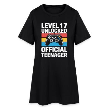 Niveau 17 Débloqué : Adolescent officiel - Robe T-shirt Femme - noir - Devant
