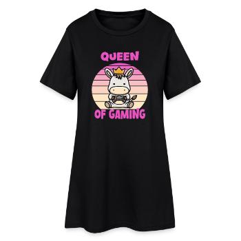 Gaming queen - Frauen T-Shirt-Kleid - Schwarz - Vorne