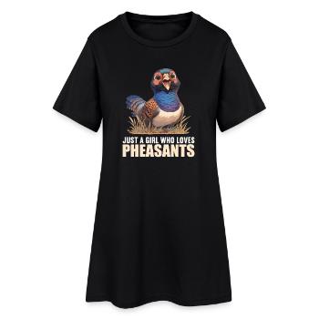 Faisans Faisan - Robe T-shirt Femme - noir - Devant