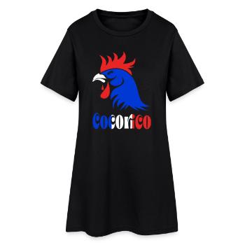 Rooster blue, white, red - Women’s T-Shirt Dress - black - Front
