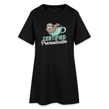 paresse humour - Robe T-shirt Femme - noir - Devant