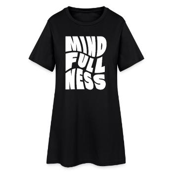 Conception typographique Mindfullness - Robe T-shirt Femme - noir - Devant