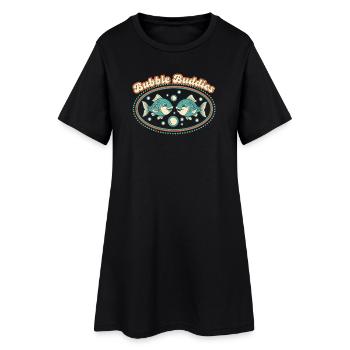 Copains bulles - Robe T-shirt Femme - noir - Devant