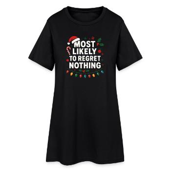 Noël Dire Humour Drôle Drôle Noël Noël - Robe T-shirt Femme - noir - Devant