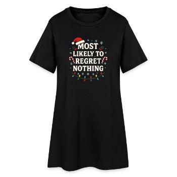 Noël Dire Humour Drôle Drôle Noël Noël - Robe T-shirt Femme - noir - Devant
