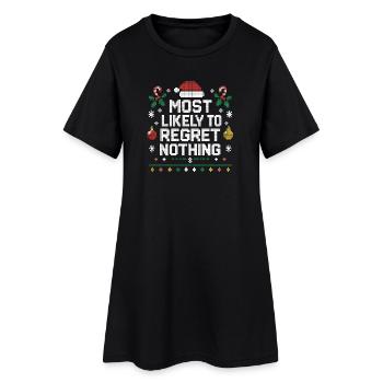 Noël Dire Humour Drôle Drôle Noël Noël - Robe T-shirt Femme - noir - Devant