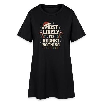 Le plus susceptible de ne rien regretter Noël Noël - Robe T-shirt Femme - noir - Devant