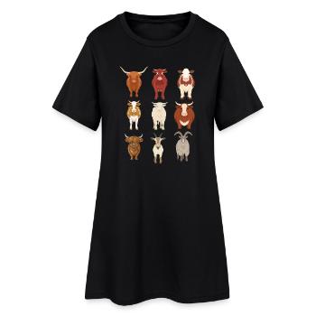 Vaches idée cadeau  - Robe T-shirt Femme - noir - Devant