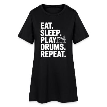 Eat. Sleep. Play Drums. Repeat. - Women’s T-Shirt Dress - black - Front
