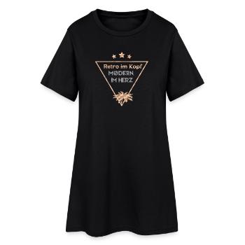 Rétro dans la tête, moderne dans le cœur - Robe T-shirt Femme - noir - Devant