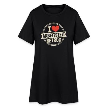J’aime Temps de travail Fraude Pas de crime Bureau de l’emploi - Robe T-shirt Femme - noir - Devant