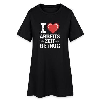 J’aime Temps de travail Fraude Pas de crime Bureau de l’emploi - Robe T-shirt Femme - noir - Devant