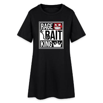 Rage Bait King Online Troll Aufmerksamkeit Spaß - Frauen T-Shirt-Kleid - Schwarz - Vorne