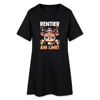 Weihnachtsmann Rentier Bier Weihnachtszeit Weihnac - Frauen T-Shirt-Kleid - Schwarz - Vorne