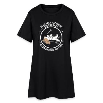 Sleeping Is My Superpower | Funny Dog Tea - Women’s T-Shirt Dress - black - Front