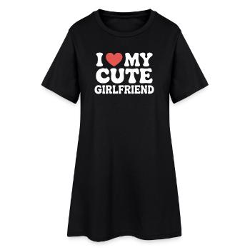 I love my cute girlfriend Liebe meine Freundin - Women’s T-Shirt Dress - black - Front