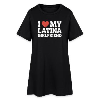 J’adore la Saint-Valentin de ma petite amie latina - Robe T-shirt Femme - noir - Devant
