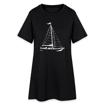 Voilier Voilier Voilier - Robe T-shirt Femme - noir - Devant