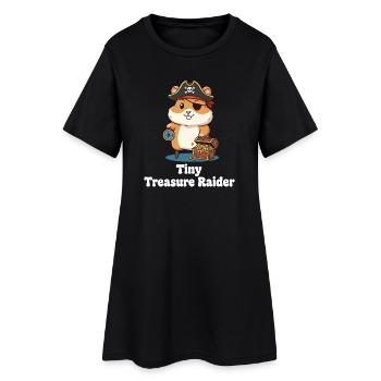 Petit hamster pirate - Robe T-shirt Femme - noir - Devant