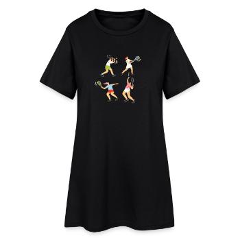 Les joueurs de tennis dans le design graphique moderne - Robe T-shirt Femme - noir - Devant