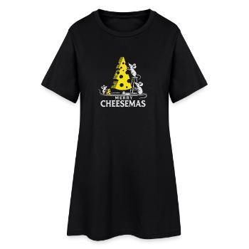 Joyeux Fromages, Souris et Tisseau Arbre à Fromage - Robe T-shirt Femme - noir - Devant