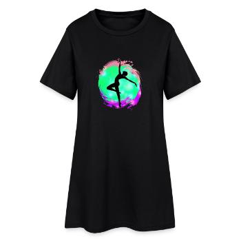 Silhouette de danseuse néon éclaboussure - Robe T-shirt Femme - noir - Devant