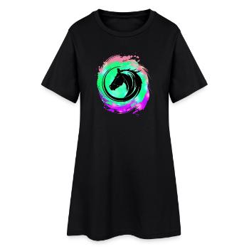 Circuit néon Horse Head - Robe T-shirt Femme - noir - Devant