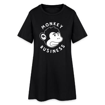 Monkey Business – Affenstarkes Graffiti Jungle - Frauen T-Shirt-Kleid - Schwarz - Vorne
