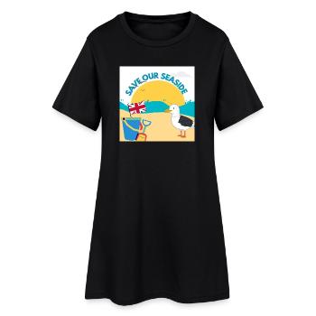 Save Our Seaside Illustration - Women’s T-Shirt Dress - black - Front