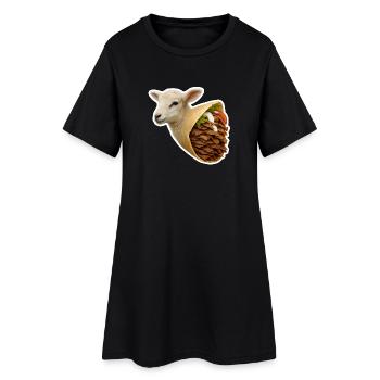 Fleischkonsum | Döner Lamm - Frauen T-Shirt-Kleid - Schwarz - Vorne