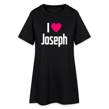 I Love Joseph Pink Heart I Love Joseph - Women’s T-Shirt Dress - black - Front