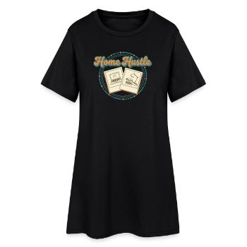 Accueil Hustle Rétro - Robe T-shirt Femme - noir - Devant