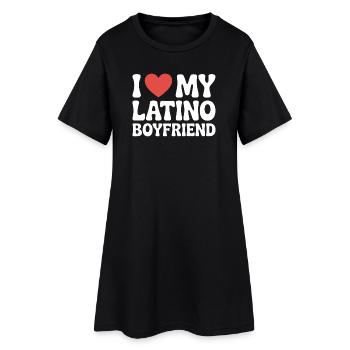 J’adore la Saint-Valentin de mon petit ami latino - Robe T-shirt Femme - noir - Devant