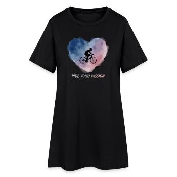 Balade en forme de cœur à l’aquarelle - Robe T-shirt Femme - noir - Devant