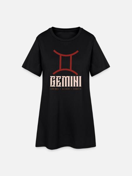 Gémeaux - Robe T-shirt Femme - noir