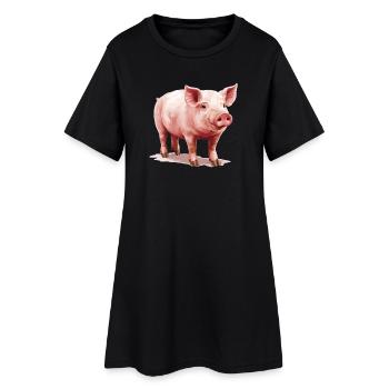 Cochon Cochon - Robe T-shirt Femme - noir - Devant