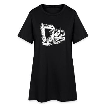 Pelle d’excavatrice héros et homme musclé avec cabine - Robe T-shirt Femme - noir - Devant