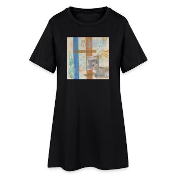 collage abstrait - Robe T-shirt Femme - noir - Devant