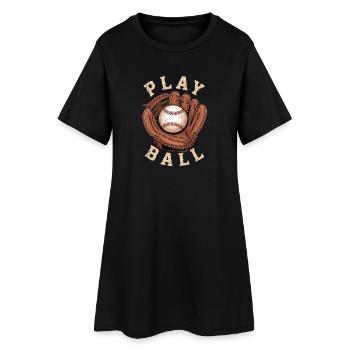 Jeu de baseball Gant Play Ball Design - Robe T-shirt Femme - noir - Devant