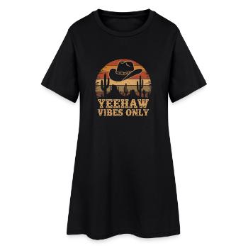 Yeehaw Vibes Only – Rétro western - Robe T-shirt Femme - noir - Devant
