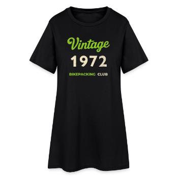 Millésime 1972 – Bikepacking Club Rétro Année de naissance - Robe T-shirt Femme - noir - Devant