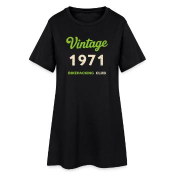 Millésime 1971 – Bikepacking Club Rétro Année de naissance - Robe T-shirt Femme - noir - Devant
