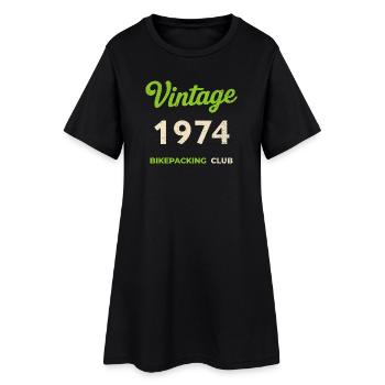 Vintage 1974 – Bikepacking Club Retro Geburtsjahr - Frauen T-Shirt-Kleid - Schwarz - Vorne
