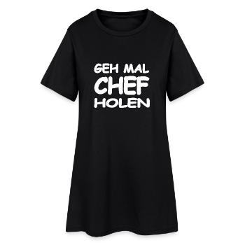 Chef - Frauen T-Shirt-Kleid - Schwarz - Vorne